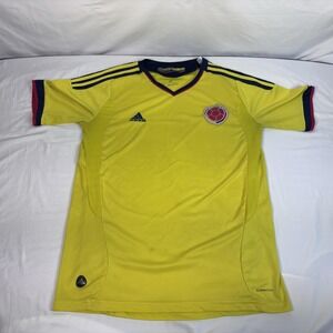Colombia Jersey Mens Large Yellow Soccer Football Shirt Adidas World Cup